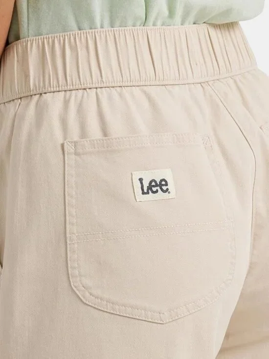 Lee Ultra Lux Womens 16 Comfort Pants Wide Leg Crop Capri High Rise Greige NEW - Picture 5 of 8